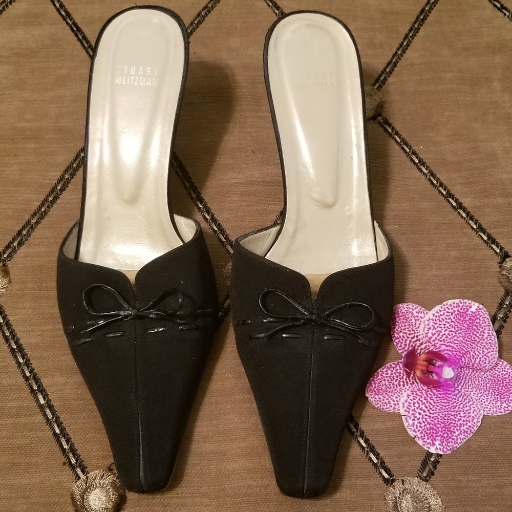 Stuart Weitzman Slip on Mules w/Kitten Heel Sz 10
